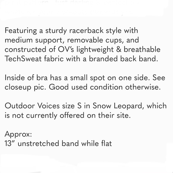 Outdoor Voices, Doing Things Sports Bra, Snow Leopard, Small - Picture 5 of 5